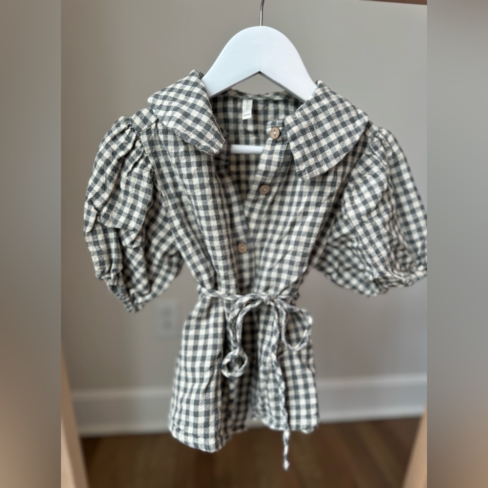 Rylee + Cru Olive Dress Marine Gingham 18-24M